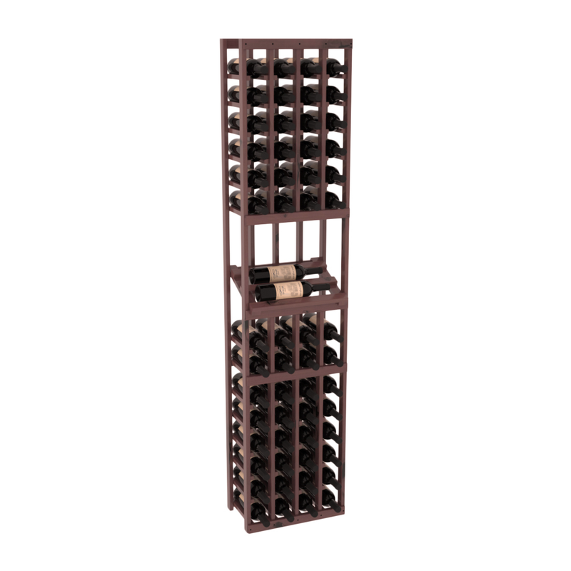 InstaCellar - 4 Column Side Display Row Rack in Knotty Alder Walnut stained with WineSafe™ Satin Sealant
