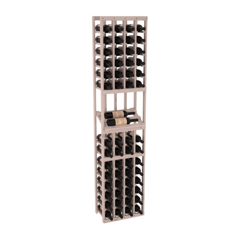 InstaCellar - 4 Column Side Display Row Rack in Knotty Alder Greywash stained with WineSafe™ Satin Sealant