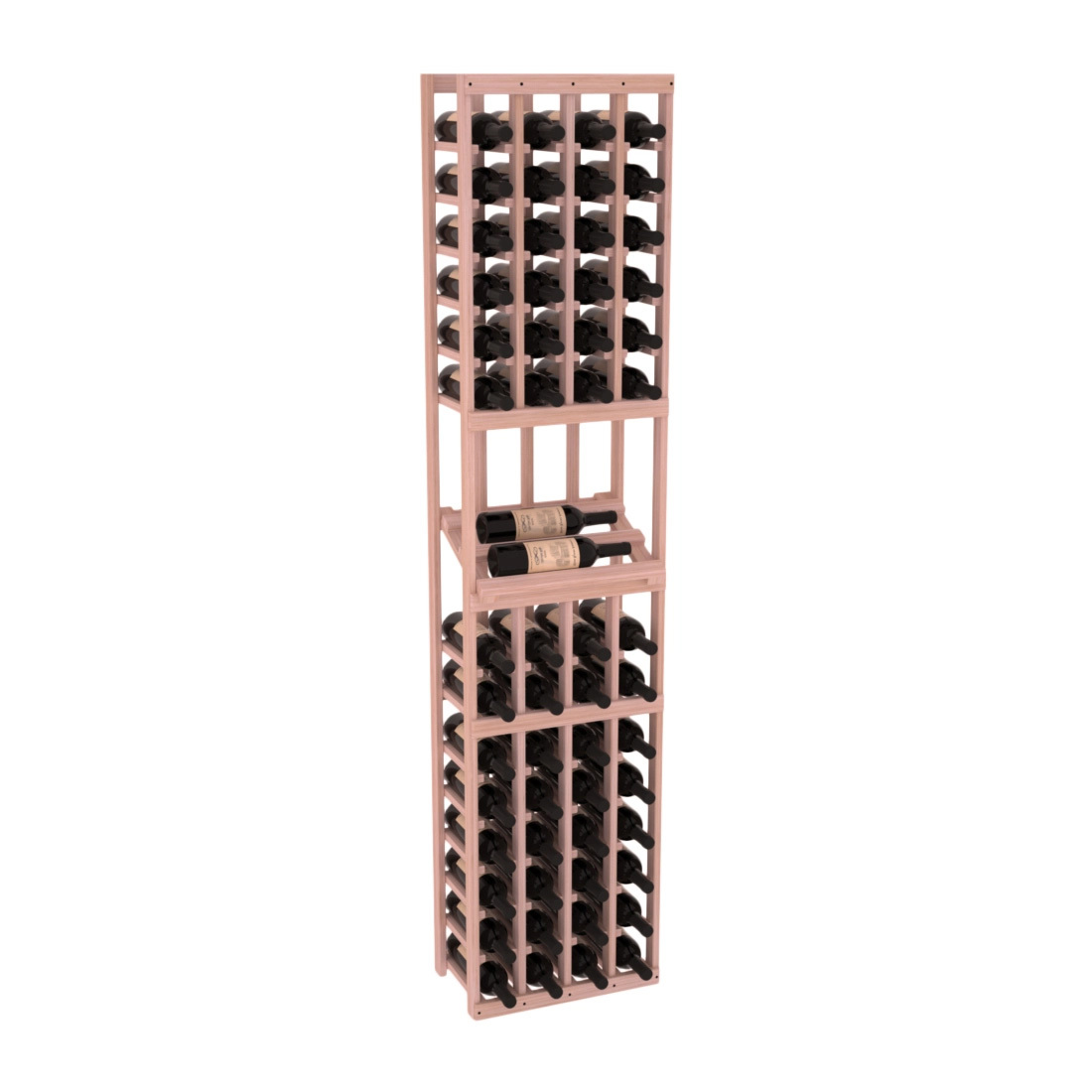 InstaCellar - 4 Column Side Display Row Rack in Grand Mahogany Unstained without WineSafe™ Satin Sealant