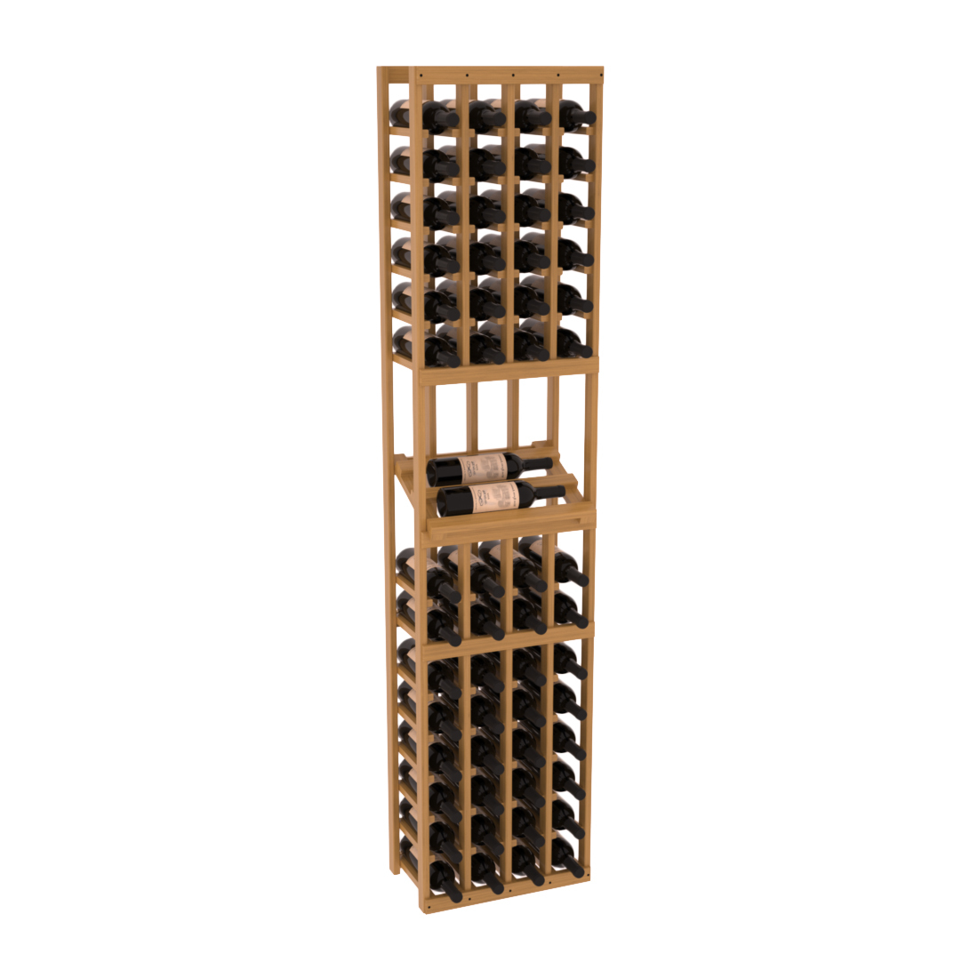 InstaCellar - 4 Column Side Display Row Rack in Grand Mahogany Oak stained with WineSafe™ Satin Sealant