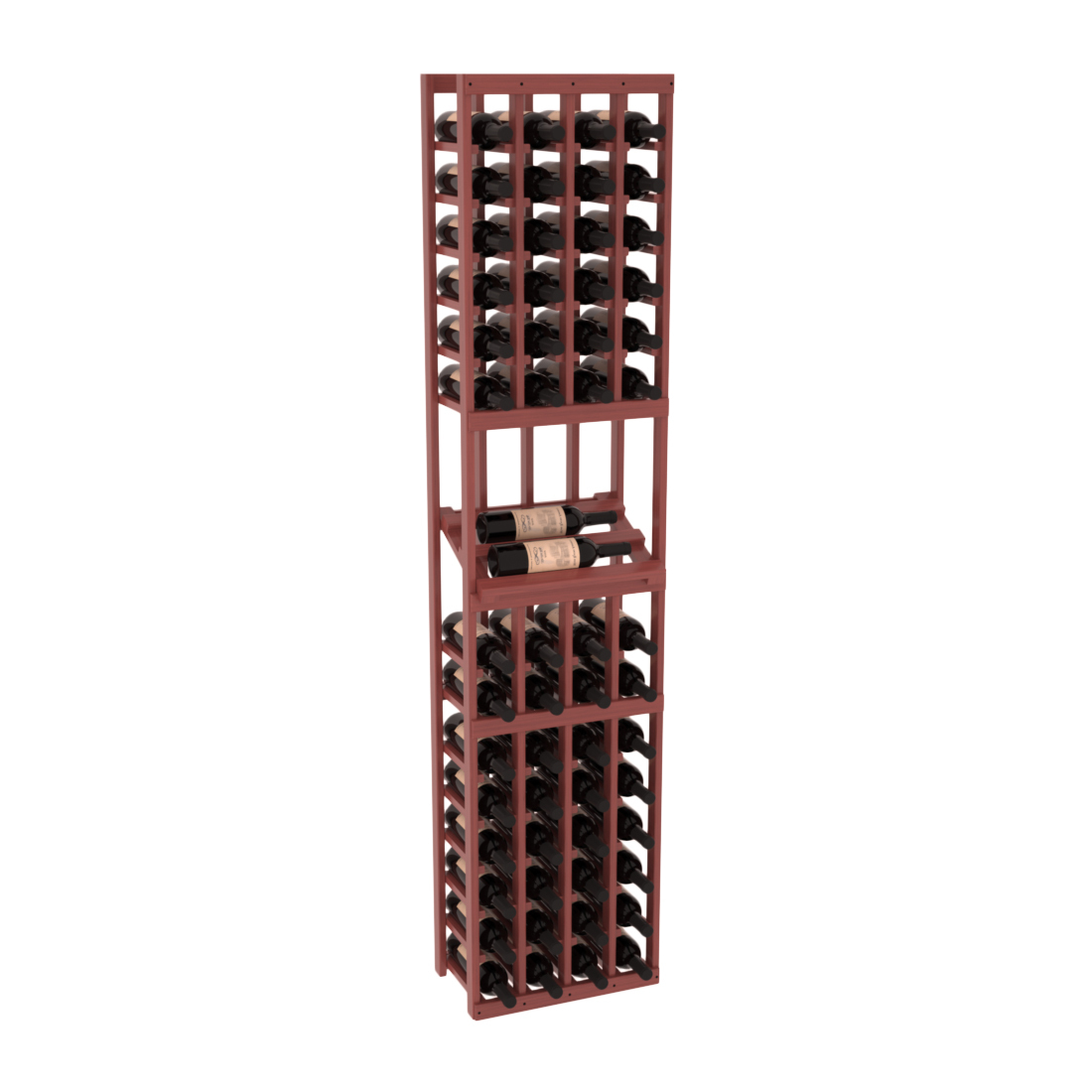 InstaCellar - 4 Column Side Display Row Rack in Grand Mahogany Cherry stained with WineSafe™ Satin Sealant