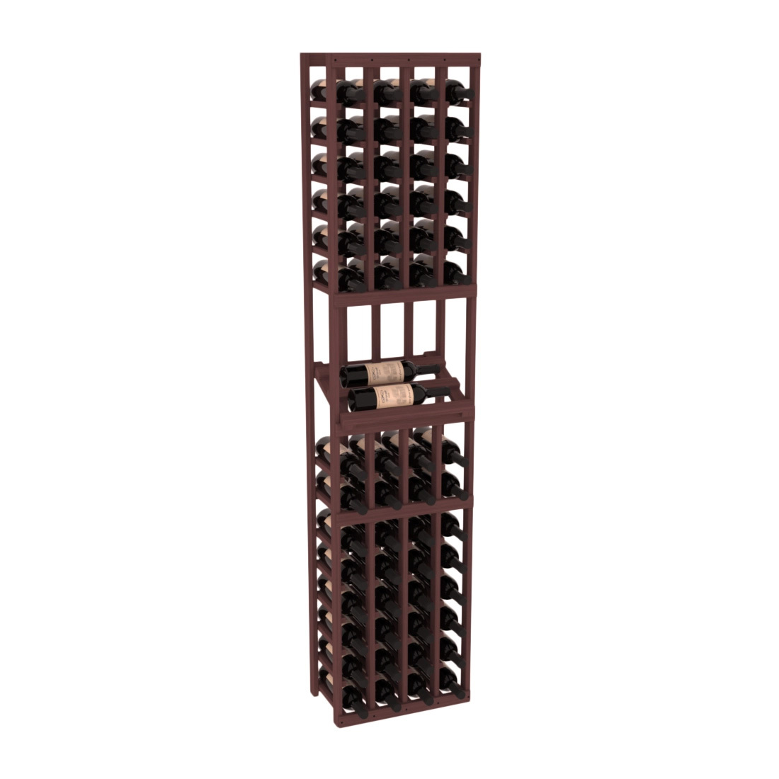 InstaCellar - 4 Column Side Display Row Rack in Grand Mahogany Walnut stained without WineSafe™ Satin Sealant