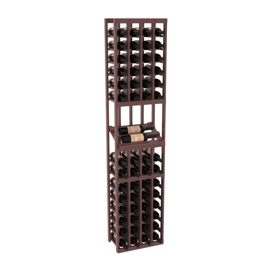 InstaCellar - 4 Column Side Display Row Rack in Grand Mahogany Walnut stained with WineSafe™ Satin Sealant