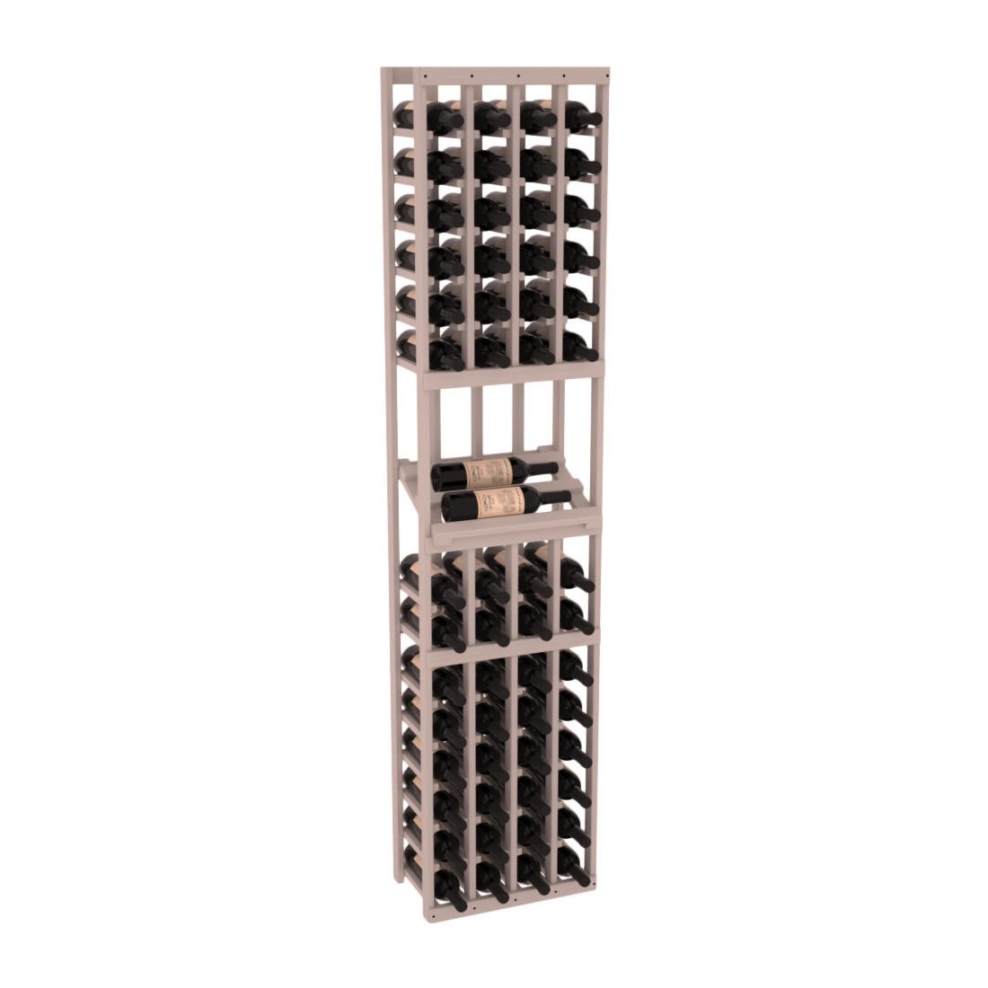 InstaCellar - 4 Column Side Display Row Rack in Grand Mahogany Greywash stained without WineSafe™ Satin Sealant