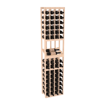 InstaCellar - 4 Column Side Display Row Rack in Ponderosa Pine Unstained with WineSafe™ Satin Sealant