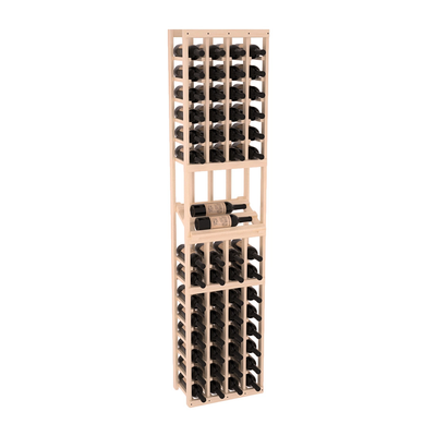 InstaCellar - 4 Column Side Display Row Rack in Ponderosa Pine Unstained with WineSafe™ Satin Sealant