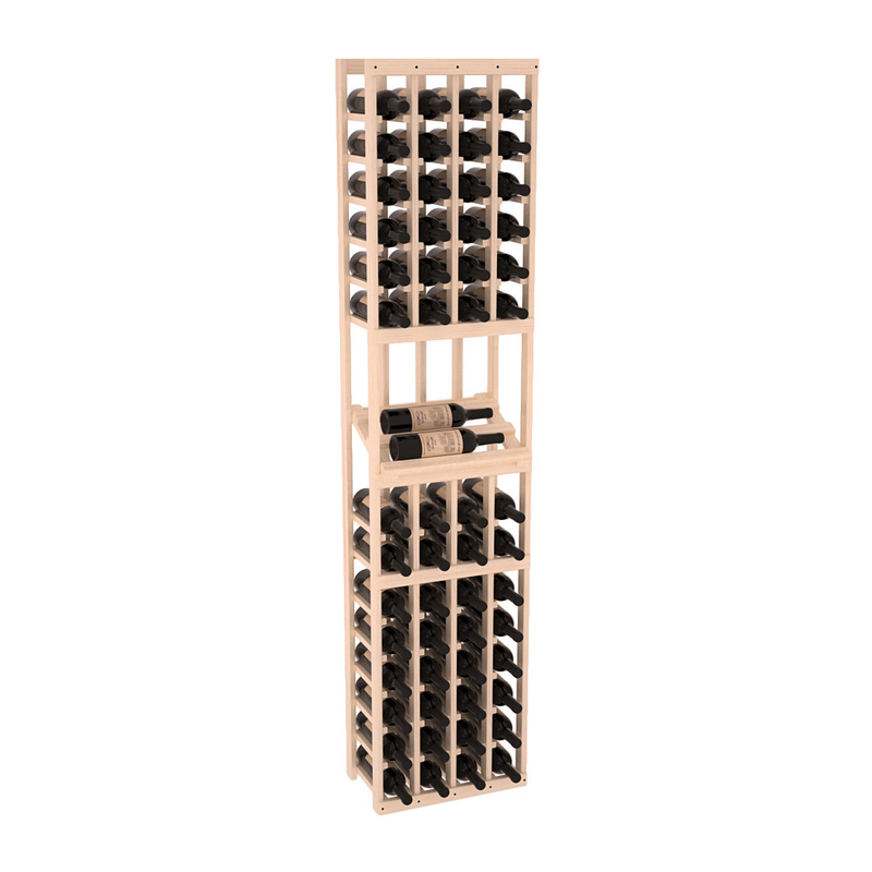 InstaCellar - 4 Column Side Display Row Rack in Ponderosa Pine Unstained with WineSafe™ Satin Sealant