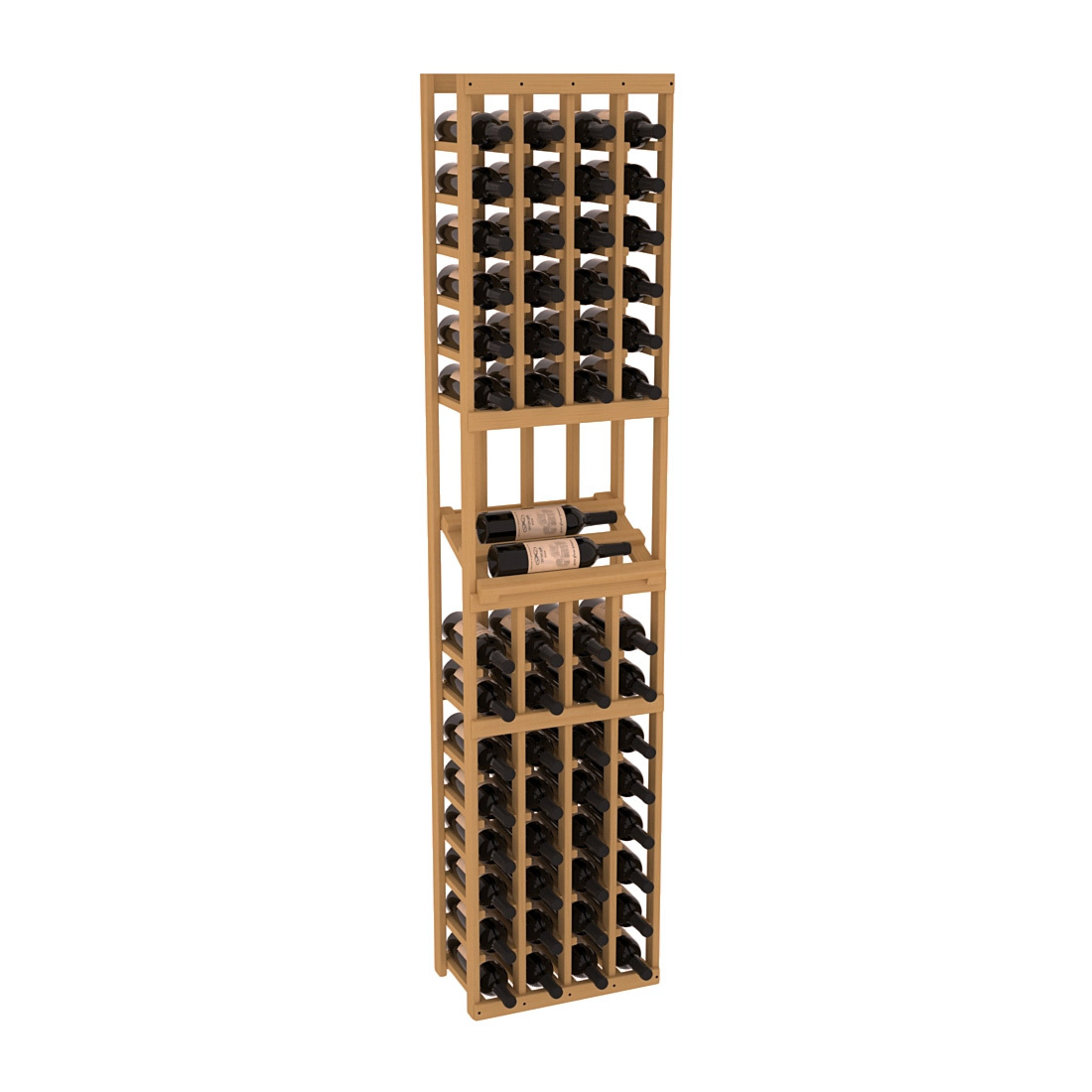 InstaCellar - 4 Column Side Display Row Rack in Ponderosa Pine Oak stained without WineSafe™ Satin Sealant