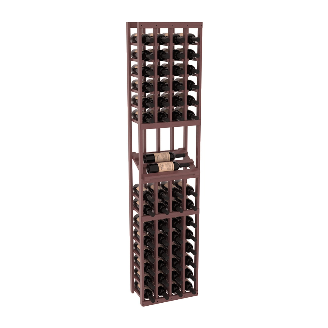 InstaCellar - 4 Column Side Display Row Rack in Ponderosa Pine Walnut stained with WineSafe™ Satin Sealant