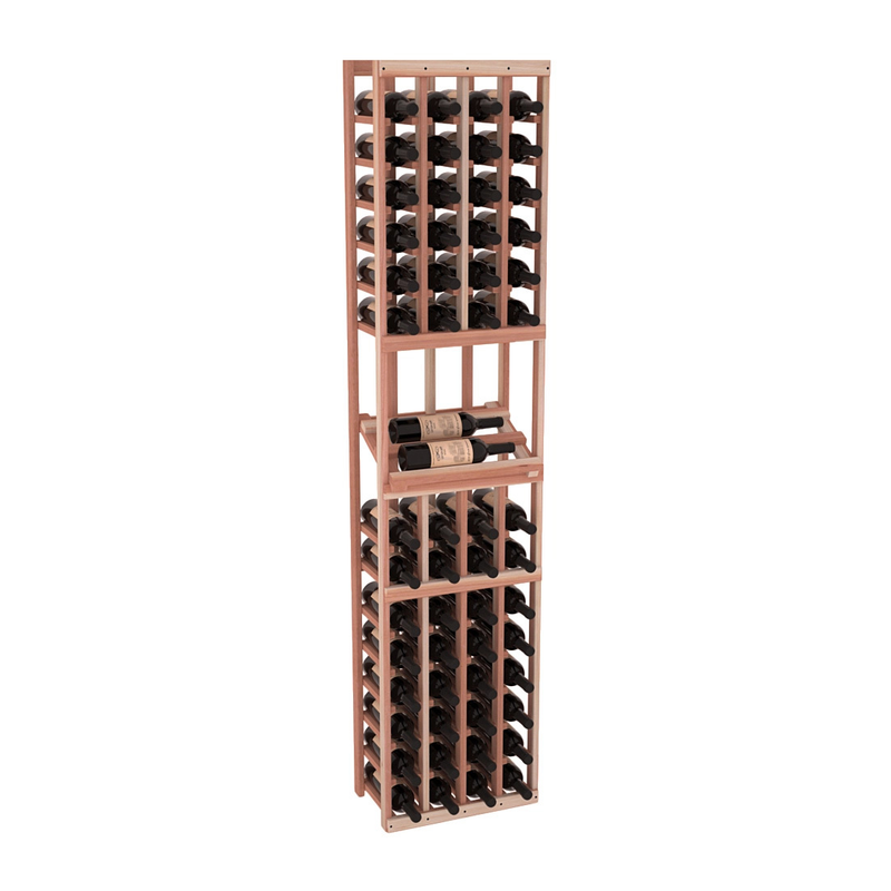 InstaCellar - 4 Column Side Display Row Rack in Premium Redwood Unstained without WineSafe™ Satin Sealant