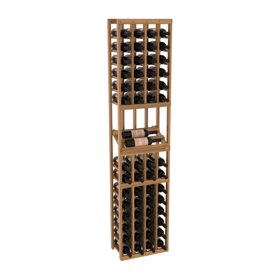 InstaCellar - 4 Column Side Display Row Rack in Premium Redwood Oak stained with WineSafe™ Satin Sealant