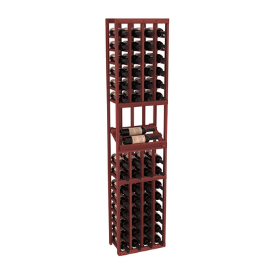 InstaCellar - 4 Column Side Display Row Rack in Premium Redwood Cherry stained without WineSafe™ Satin Sealant