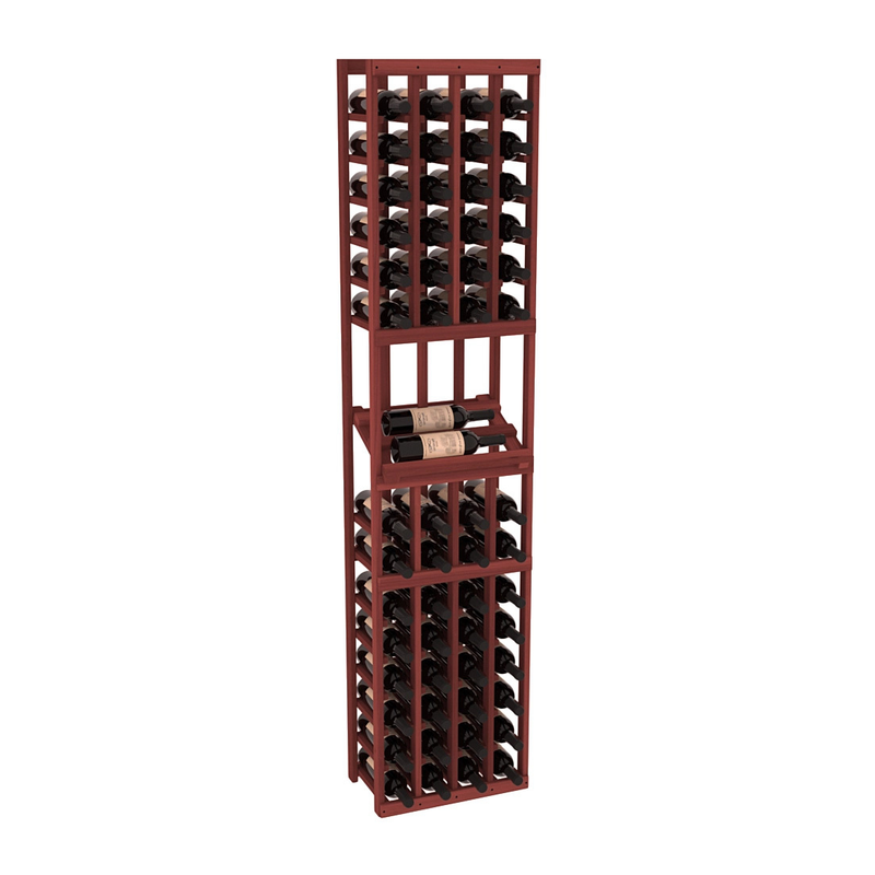 InstaCellar - 4 Column Side Display Row Rack in Premium Redwood Cherry stained without WineSafe™ Satin Sealant