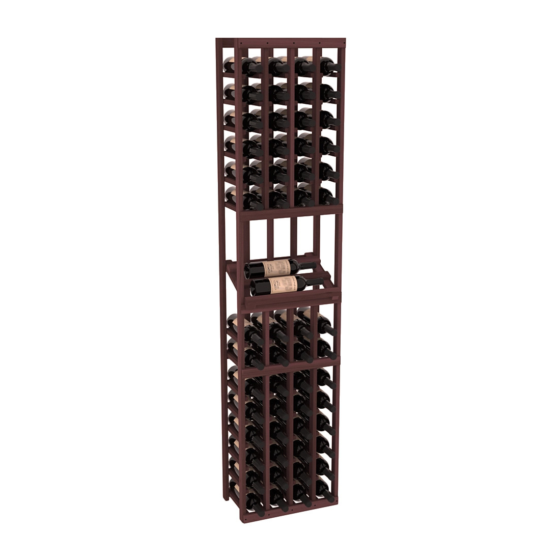 InstaCellar - 4 Column Side Display Row Rack in Premium Redwood Walnut stained without WineSafe™ Satin Sealant