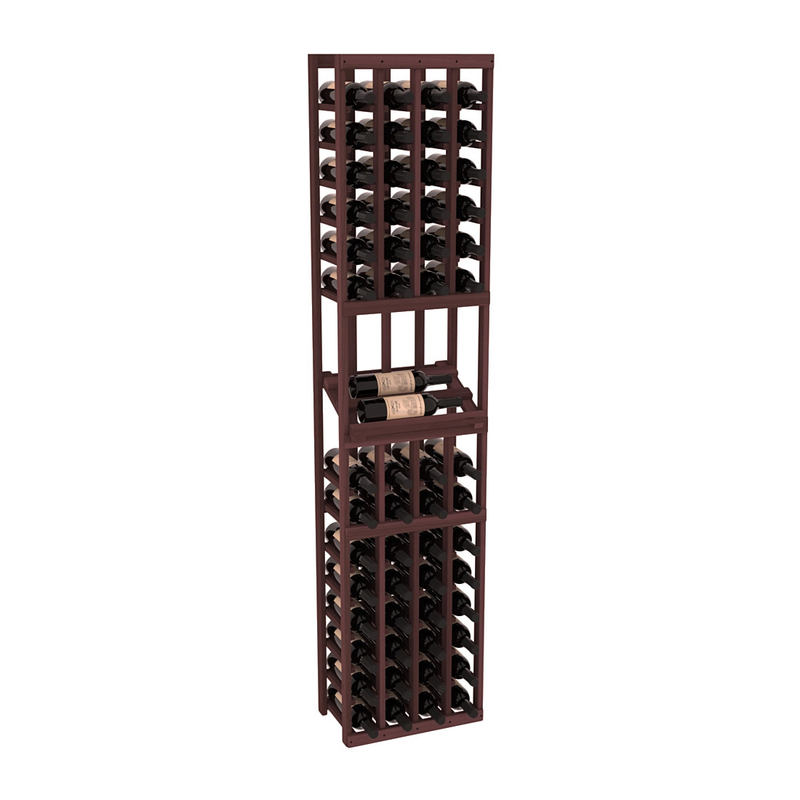 InstaCellar - 4 Column Side Display Row Rack in Premium Redwood Walnut stained without WineSafe™ Satin Sealant