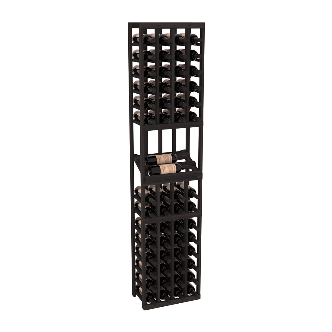 InstaCellar - 4 Column Side Display Row Rack in Premium Redwood Black stained without WineSafe™ Satin Sealant