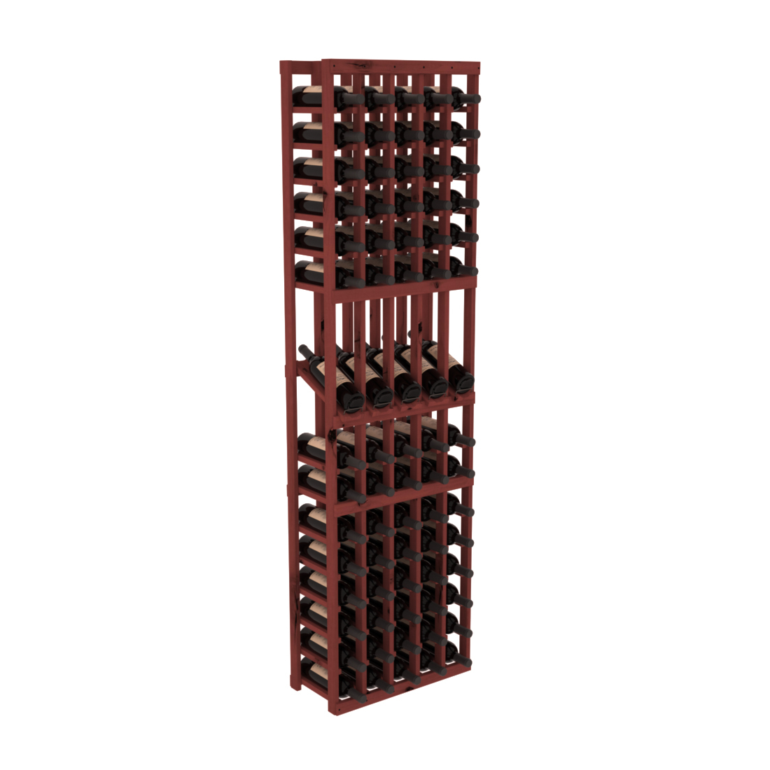InstaCellar - 5 Column Display Row Rack in Knotty Alder Cherry stained without WineSafe™ Satin Sealant