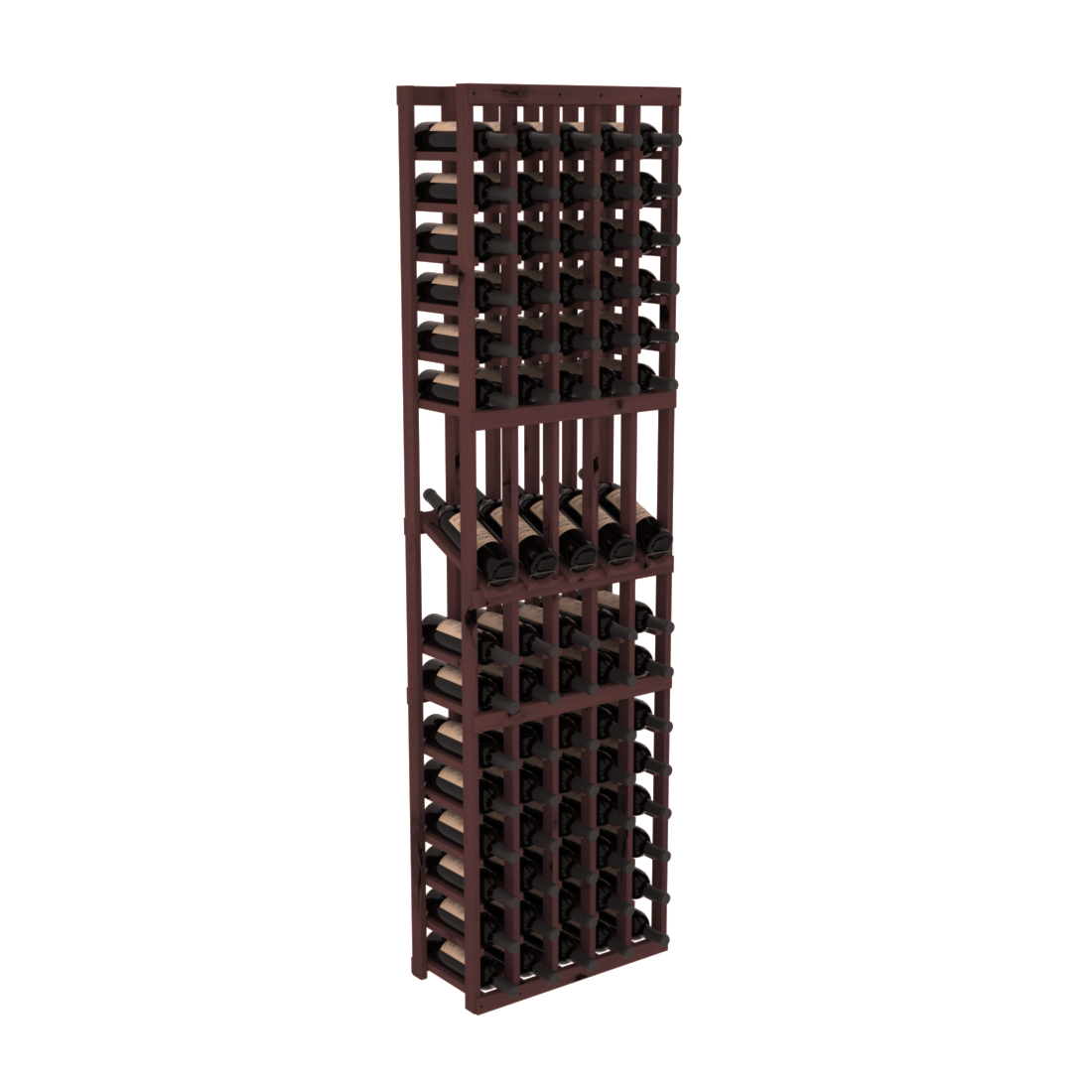 InstaCellar - 5 Column Display Row Rack in Knotty Alder Walnut stained without WineSafe™ Satin Sealant