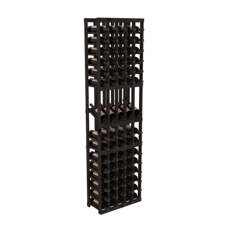 InstaCellar - 5 Column Display Row Rack in Knotty Alder Black stained without WineSafe™ Satin Sealant