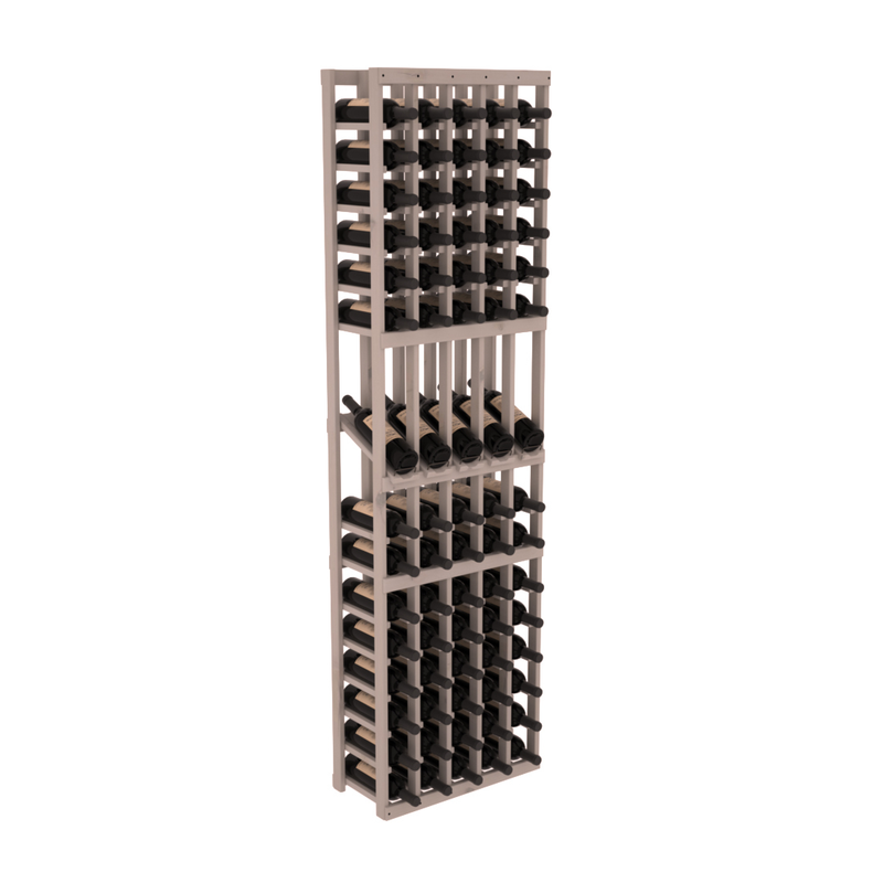 InstaCellar - 5 Column Display Row Rack in Knotty Alder Greywash stained without WineSafe™ Satin Sealant