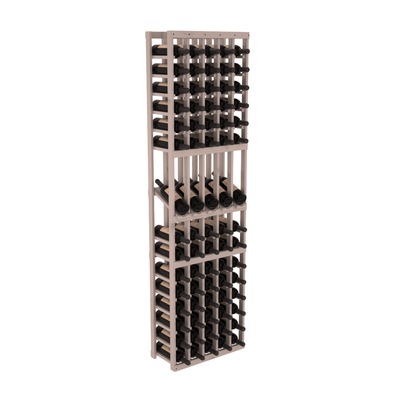 InstaCellar - 5 Column Display Row Rack in Knotty Alder Greywash stained with WineSafe™ Satin Sealant