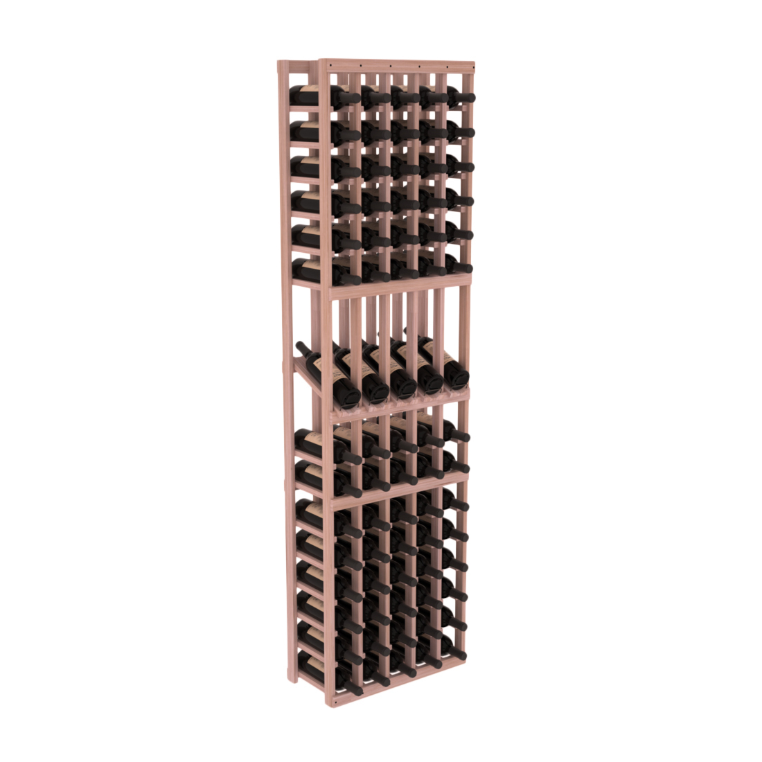 InstaCellar - 5 Column Display Row Rack in Grand Mahogany Unstained without WineSafe™ Satin Sealant