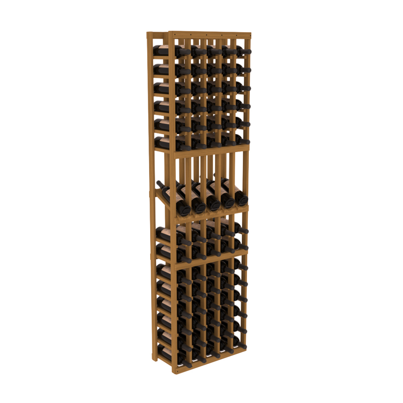 InstaCellar - 5 Column Display Row Rack in Grand Mahogany Oak stained without WineSafe™ Satin Sealant