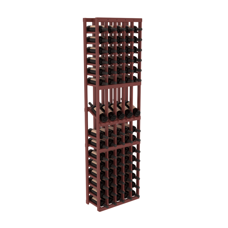 InstaCellar - 5 Column Display Row Rack in Grand Mahogany Cherry stained with WineSafe™ Satin Sealant