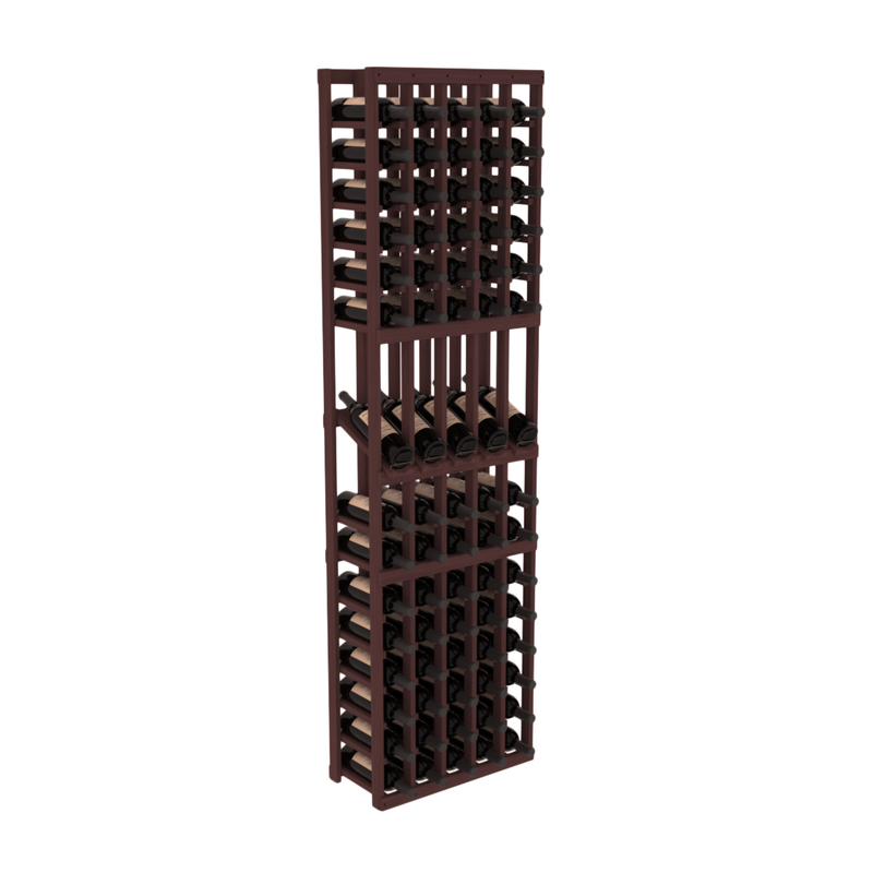 InstaCellar - 5 Column Display Row Rack in Grand Mahogany Walnut stained without WineSafe™ Satin Sealant