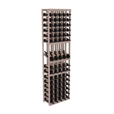 InstaCellar - 5 Column Display Row Rack in Grand Mahogany Greywash stained without WineSafe™ Satin Sealant