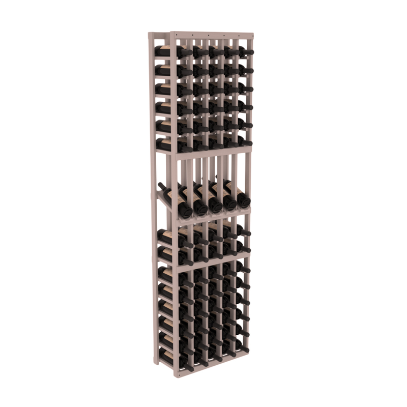 InstaCellar - 5 Column Display Row Rack in Grand Mahogany Greywash stained with WineSafe™ Satin Sealant