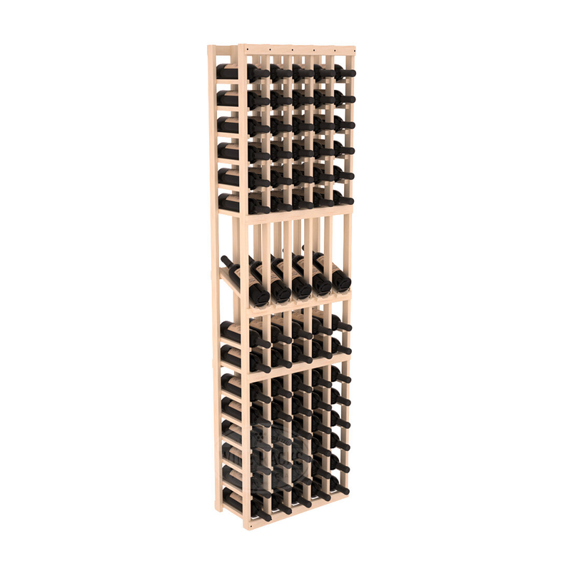 InstaCellar - 5 Column Display Row Rack in Ponderosa Pine Unstained without WineSafe™ Satin Sealant