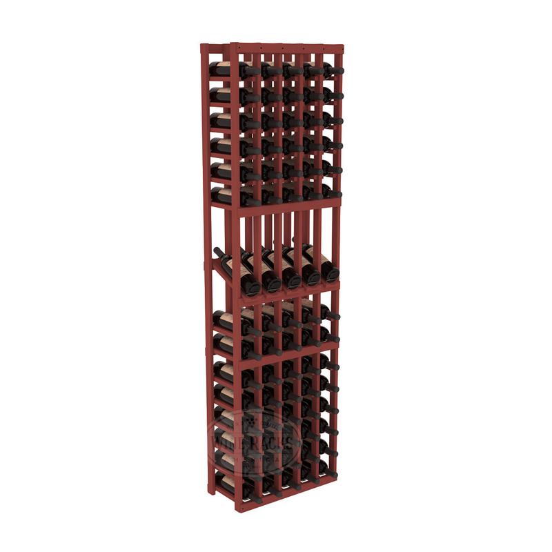 InstaCellar - 5 Column Display Row Rack in Ponderosa Pine Cherry stained without WineSafe™ Satin Sealant