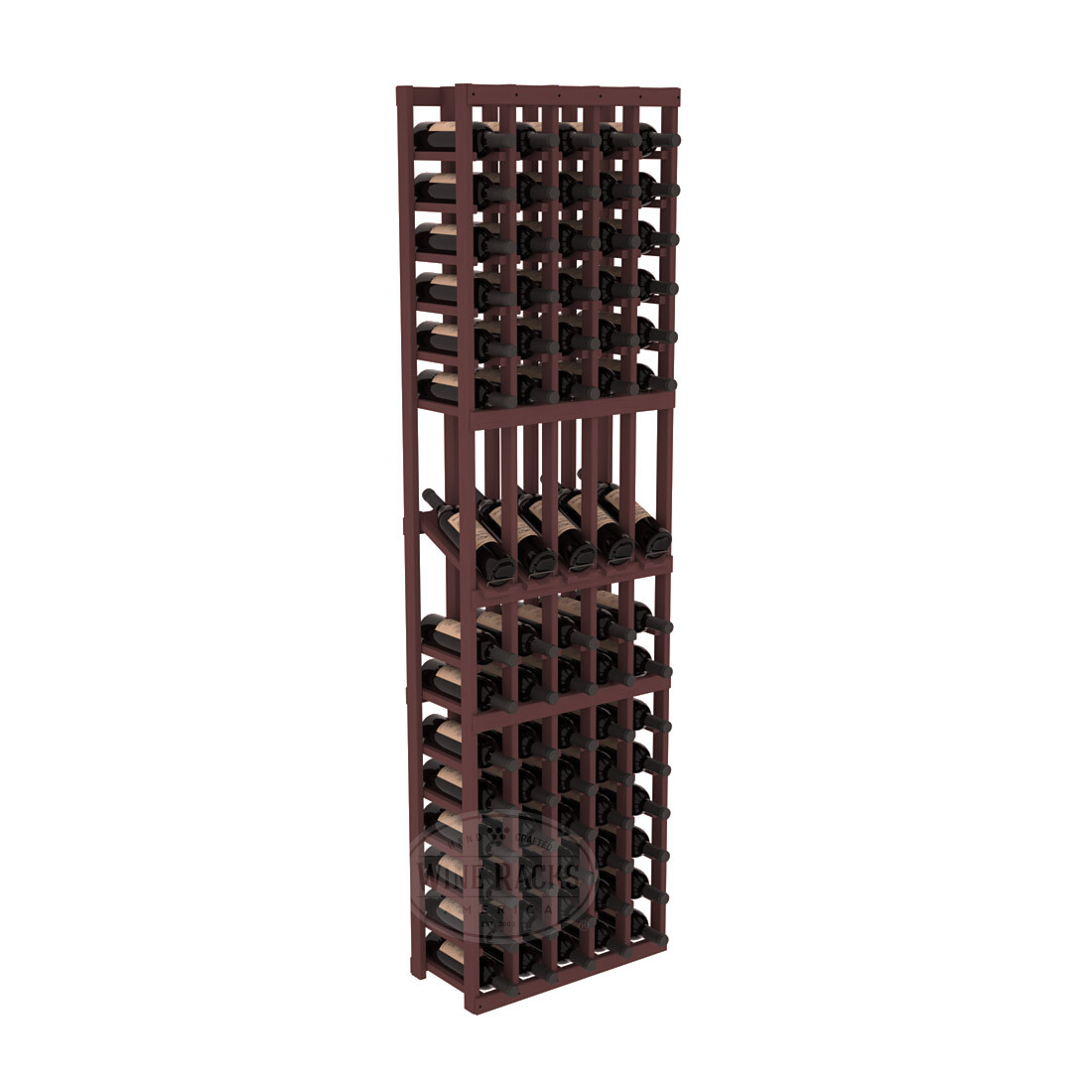 InstaCellar - 5 Column Display Row Rack in Ponderosa Pine Walnut stained without WineSafe™ Satin Sealant