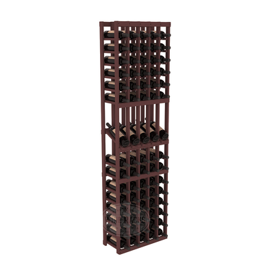 InstaCellar - 5 Column Display Row Rack in Ponderosa Pine Walnut stained without WineSafe™ Satin Sealant