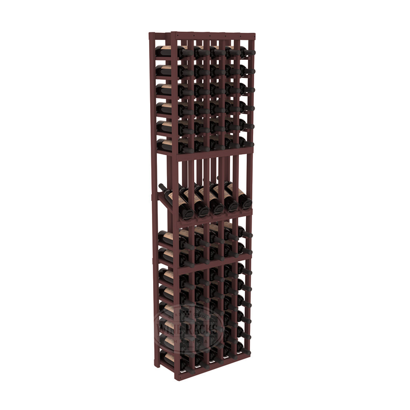 InstaCellar - 5 Column Display Row Rack in Ponderosa Pine Walnut stained without WineSafe™ Satin Sealant