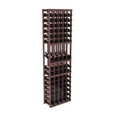 InstaCellar - 5 Column Display Row Rack in Ponderosa Pine Walnut stained with WineSafe™ Satin Sealant