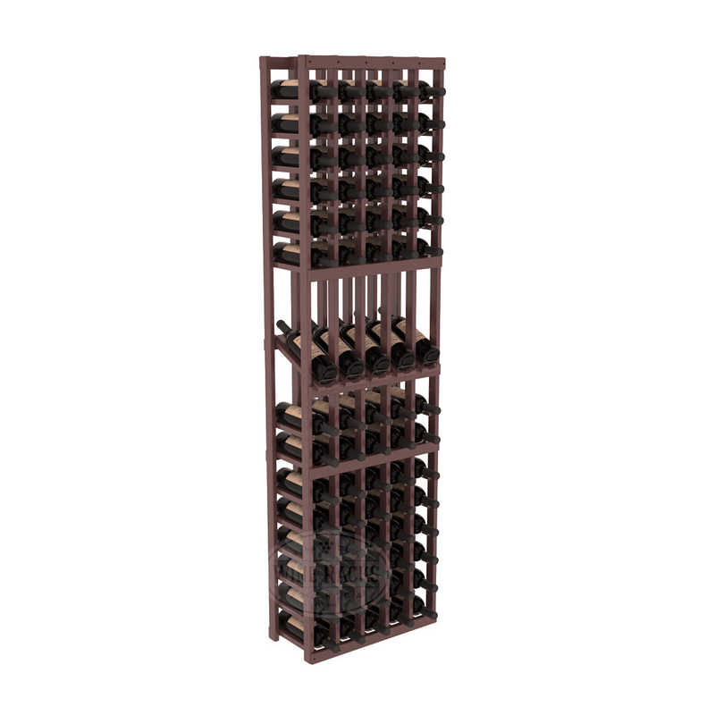 InstaCellar - 5 Column Display Row Rack in Ponderosa Pine Walnut stained with WineSafe™ Satin Sealant