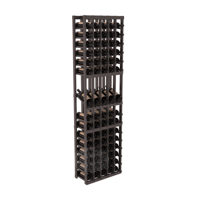 InstaCellar - 5 Column Display Row Rack in Ponderosa Pine Black stained with WineSafe™ Satin Sealant
