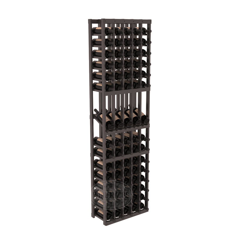 InstaCellar - 5 Column Display Row Rack in Ponderosa Pine Black stained with WineSafe™ Satin Sealant
