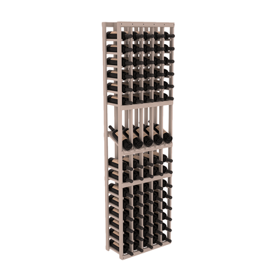 InstaCellar - 5 Column Display Row Rack in Ponderosa Pine Greywash stained without WineSafe™ Satin Sealant