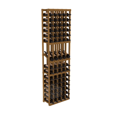 InstaCellar - 5 Column Display Row Rack in Premium Redwood Oak stained without WineSafe™ Satin Sealant
