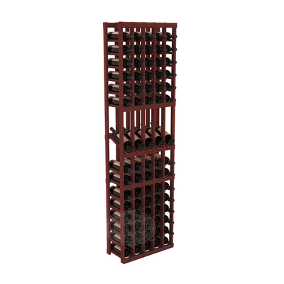 InstaCellar - 5 Column Display Row Rack in Premium Redwood Cherry stained without WineSafe™ Satin Sealant