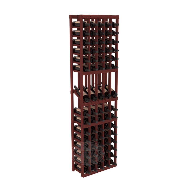 InstaCellar - 5 Column Display Row Rack in Premium Redwood Cherry stained without WineSafe™ Satin Sealant