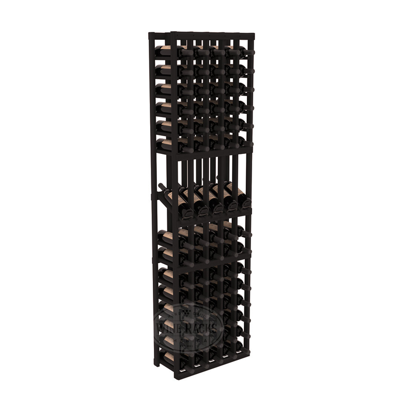 InstaCellar - 5 Column Display Row Rack in Premium Redwood Black stained without WineSafe™ Satin Sealant