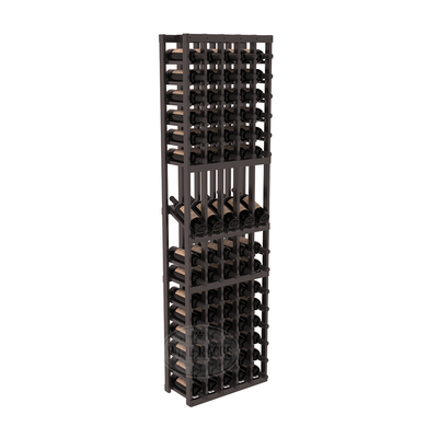 InstaCellar - 5 Column Display Row Rack in Premium Redwood Black stained with WineSafe™ Satin Sealant