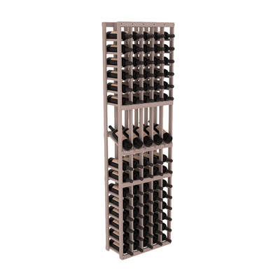 InstaCellar - 5 Column Display Row Rack in Premium Redwood Greywash stained without WineSafe™ Satin Sealant