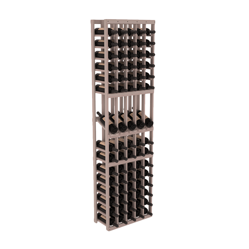 InstaCellar - 5 Column Display Row Rack in Premium Redwood Greywash stained without WineSafe™ Satin Sealant