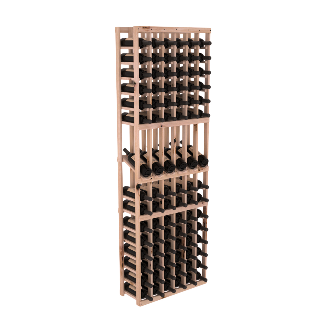 InstaCellar - 6 Column Display Row Rack in Knotty Alder Unstained without WineSafe™ Satin Sealant