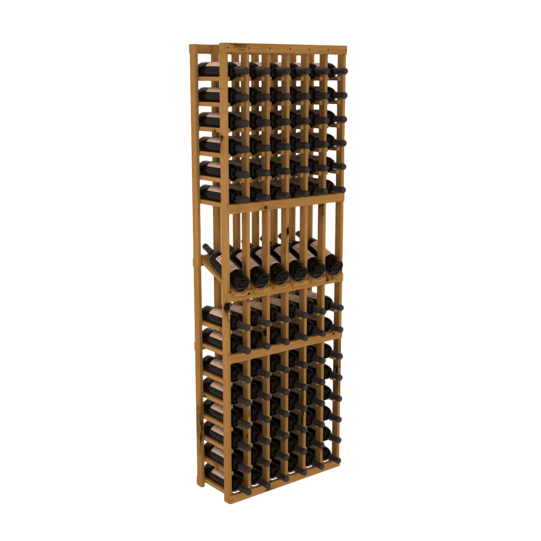 InstaCellar - 6 Column Display Row Rack in Knotty Alder Oak stained without WineSafe™ Satin Sealant